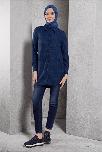 Alvina 45165 Model Plaid Patterned Tunic