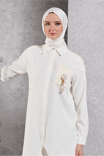 Alvina Teseture Tunic with Brosch Detail 45148