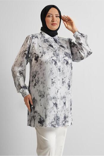 Alvina Patterned Satin Tunic 20708