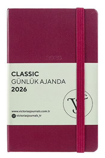 Victoria's Journals Classic 2026 Daily Agenda A6 (9X14 cm) Hard Cover Ivory 70Gr.
