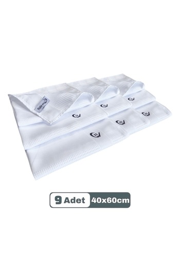 PELLA-EU Microfiber Glass Cloth General Cleaning Cloth Kitchen Bathroom Surface 9 Pieces White 40X60Cm
