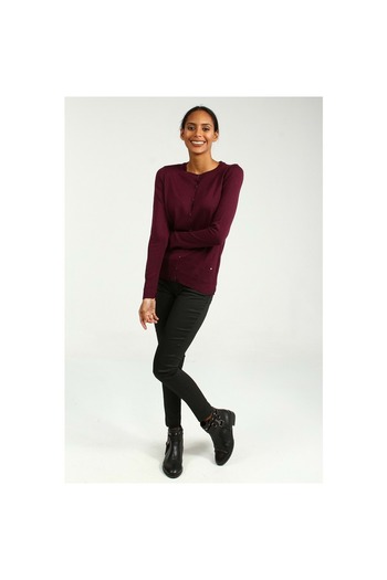 Collezione Women's Mercerized Knitwear Cardigan Ucb200491 - Purple - S