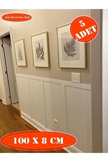 lexi Lx Iskandinav Duvar Çıtası 100 Cm X 8 Cm (5 ADET) Çocuk Odası Dekorasyonu Boyanabilir Duvar Çıtası