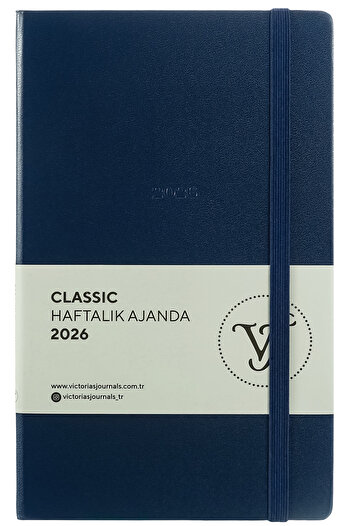 Victoria's Journals Classic 2026 Weekly Agenda 13X21 cm Hard Cover Ivory 100Gr.