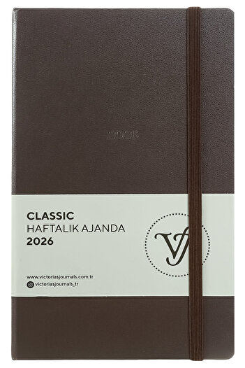 Victoria's Journals Classic 2026 Weekly Agenda 13X21 cm Hard Cover Ivory 100Gr.