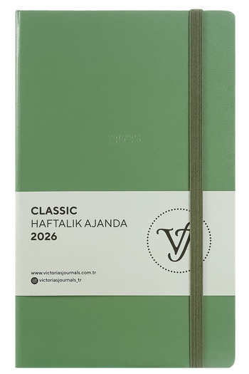 Victoria's Journals Classic 2026 Weekly Agenda 13X21 cm Hard Cover Ivory 100Gr.