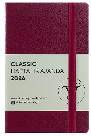 Victoria's Journals Classic 2026 Weekly Agenda A6 (9X14 cm) Hard Cover Ivory 70Gr.