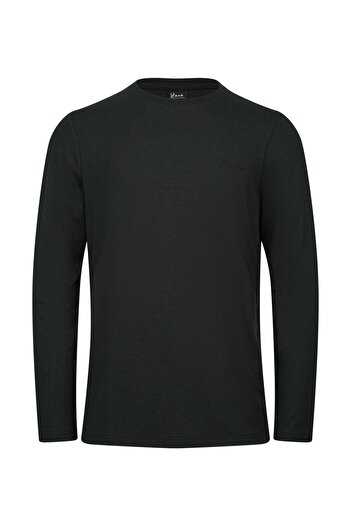 2AS Tricou Viloft cu mânecă lungă pentru bărbați Vernon, negru