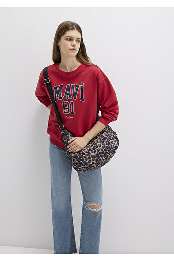 Mavi Logo Printed Red Sweatshirt 1S10381-80638
