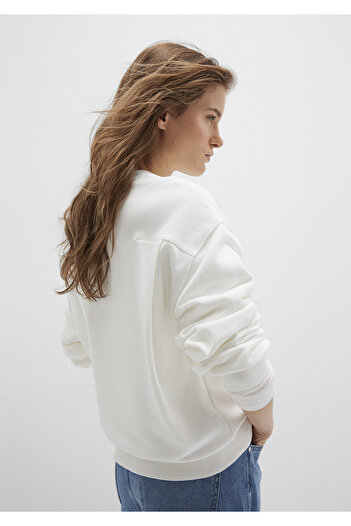Mavi Crew Neck Ecru Sweatshirt 1S10358-70057