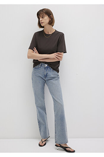 Mavi Καφέ Basic T-shirt Κανονική Γραμμή / Κανονική Κοπής 1600965-90707
