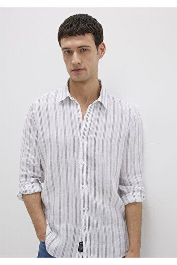 Mavi Ριγέ λευκό πουκάμισο Regular Fit / Normal Cut 0211695-90914
