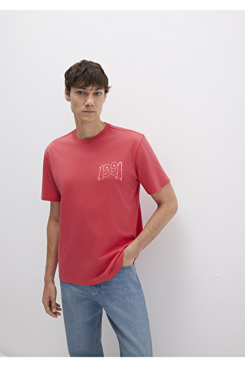 Mavi 1991 Bedrucktes rosa T-Shirt Loose Fit / Loose Relaxed Fit 0612908-71079