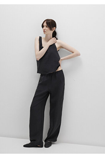 Mavi Anthracite Lyocell Pants with Tie Waist 1011023-70087
