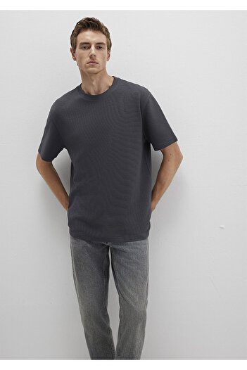 Mavi Textured Anthracite Basic T-Shirt Loose Fit / Relaxed Fit 0612830-80106