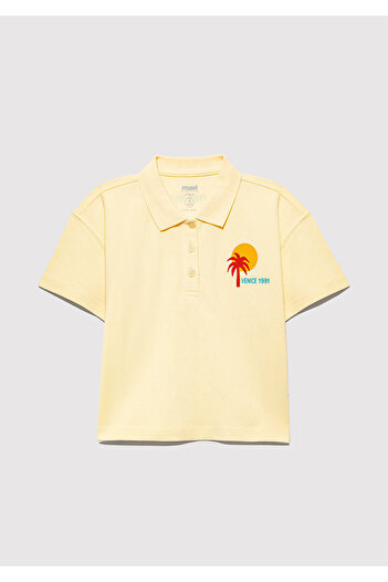 Mavi Venice 1991 Printed Yellow Polo T-Shirt Loose Fit / Loose Relaxed Cut 7610335-89143