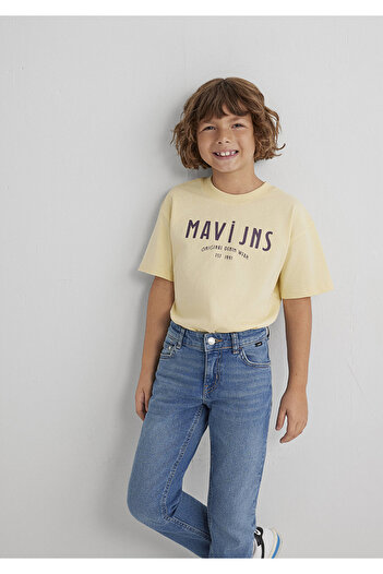 Mavi Jns Printed Yellow T-Shirt Loose Fit / Loose Relaxed Fit 6610396-70024