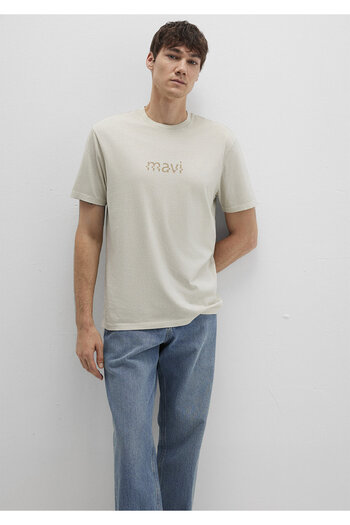 Mavi Τυπωμένο μπεζ μπλουζάκι Loose Fit / Loose Casual Cut 0612933-70134
