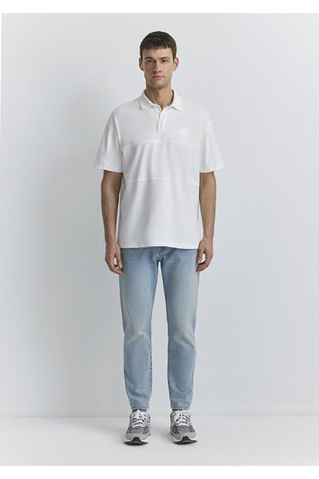 Mavi Λευκό μπλουζάκι Polo Loose Fit / Loose Relaxed Fit 0612481 -70057
