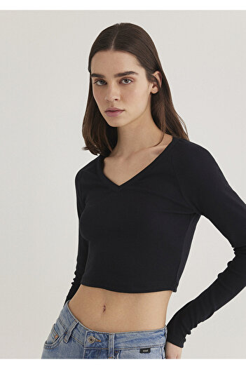 Mavi Μακρυμάνικο Crop Basic T-Shirt Crop / Κοντό κομμένο 1613041 -900