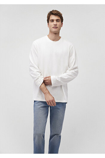 Mavi White Long Sleeve Basic T-Shirt Regular Fit / Regular Fit 0612403 -70057