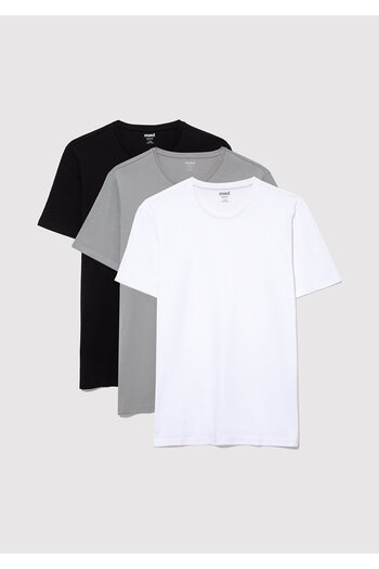 Mavi 3er-Pack Basic-T-Shirt für Herren mit Rundhalsausschnitt, schmale Passform/Slim-Fit 0611784 -900