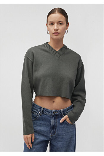 Mavi V-Neck Green Sweater Crop / Short Cut 1710512 -87704