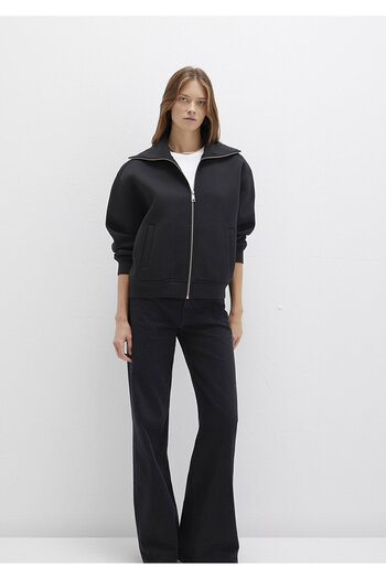 Mavi Sporty Lux Schwarzes Sweatshirt mit Reißverschluss 1S10295-900