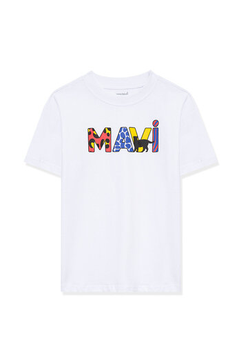 Mavi Tricou alb imprimat cu sigla, cu potrivire lejeră / lejeră, relaxată7610193-620