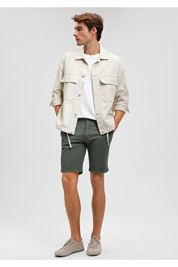 Mavi Green Linen Chino Shorts -0436187704