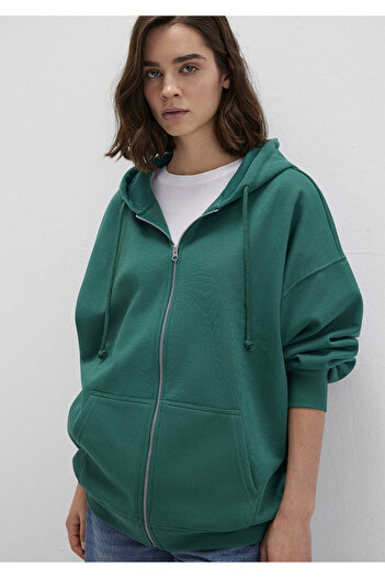 Mavi Hooded Zippered Green Sweatshirt1610221-71874