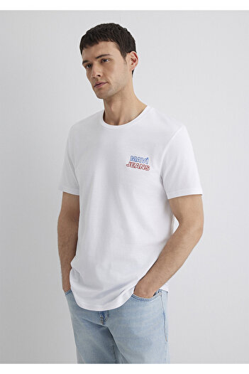 Mavi Τζιν εμπριμέ Λευκό T-Shirt Slim Fit / Slim Fit 066841-620