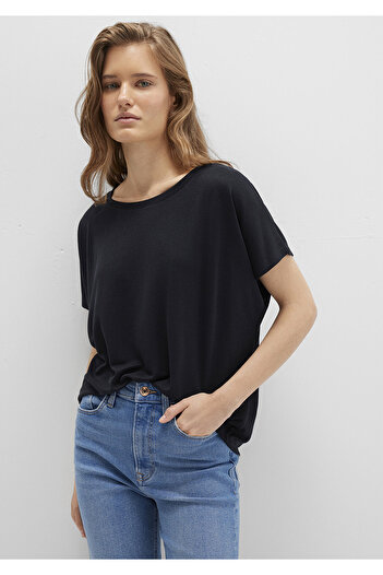 Mavi Lux Touch Black Modal - Loose Fit Basic T-Shirt 167245 -900