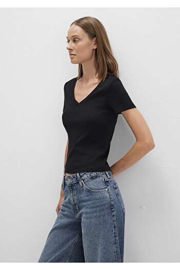 Mavi Black V-Neck Fitted T-Shirt - Fitted Cut1601040-900