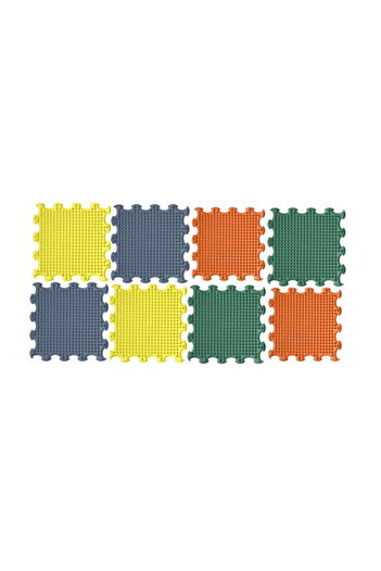 ORTOTO Covoras ortopedic, senzorial, set puzzle, 8 piese, model Spikes, textura moale, Multicolor
