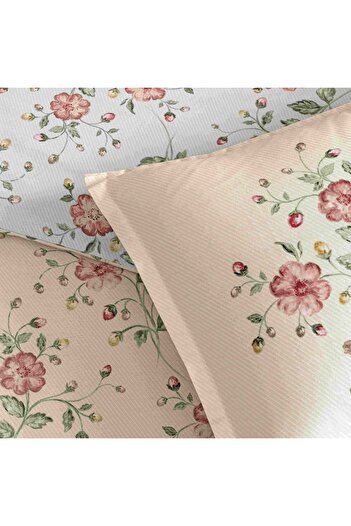 Linens Allday Fleur Cotton Satin King Duvet Cover Set Cream