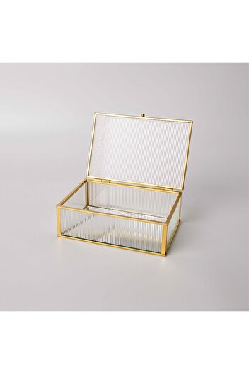 Linens Laveta 18x13x6 cm Dekoratif Kutu Gold