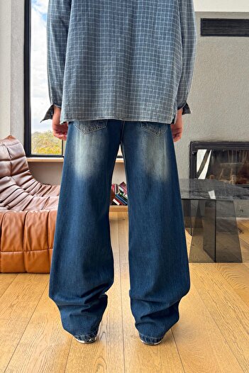 Flaw Wear Yıkamalı Çizgili Baggy Jean