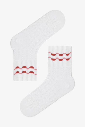 Penti 3 Pairs of Cotton Self-Geometric Patterned Socket Socks