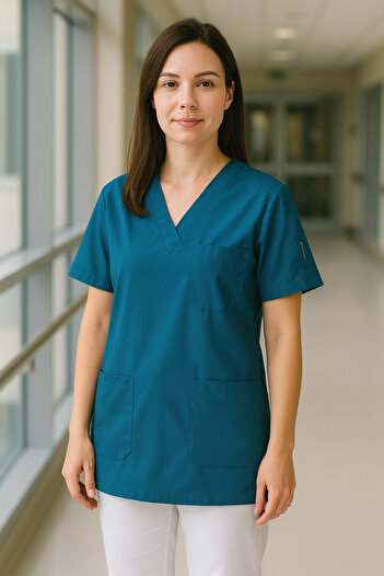 mirach 4-Pocket Nurse and Doctor Scrubs Single Top Uniform Hospital Surgical Uniform Comfortable Medical Clothing