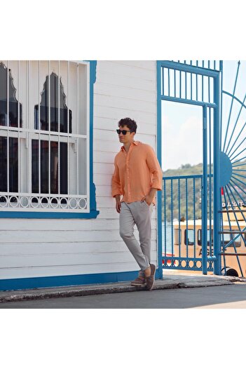 VENA Alfred Beli Elasticated Smart Trousers-Stone