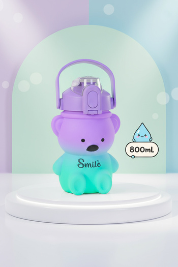 hak-iş oyuncak 800 ml Purple Water Bottle Figured Teddy Bear Water Bottle