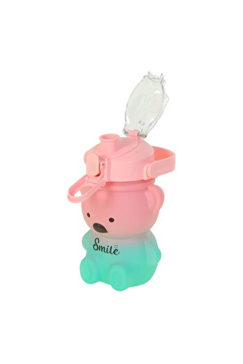 hak-iş oyuncak 800 ml Pink Teddy Bear Water Bottle - Water Bottle with Teddy Bear and Figured Bottle