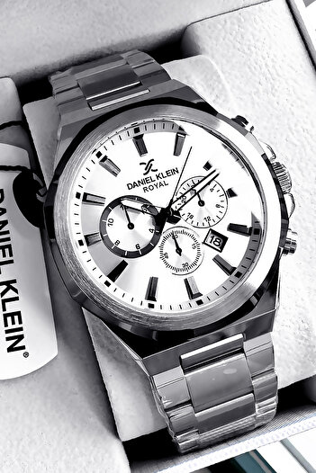 Daniel Klein Original Stainless Steel Cord Men Wristwatch Waterproof Silver Color Gift Bracelet Dke2141C6