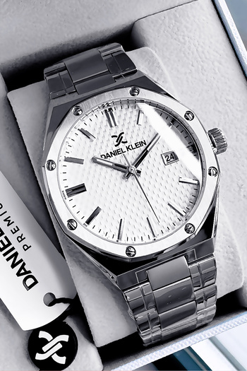 Daniel Klein Original Stainless Steel Band Men Wristwatch Waterproof Silver Color Gift Bracelet Dke2144C1
