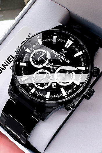 Daniel Klein Royal Original Men's Wristwatch Waterproof Black Color Steel Band Gift Bracelet Dke2001C6