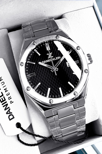 Daniel Klein Original Stainless Steel Cord Men Wristwatch Waterproof Silver Color Gift Bracelet Dke2144C3