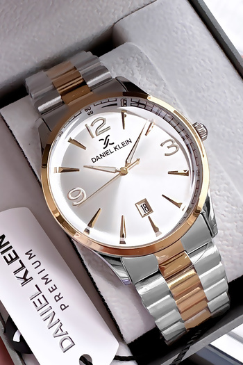 Daniel Klein Premium Father's Day Men's Wristwatch Waterproof Two Colors Steel Band Gift Bracelet Dker2058C1