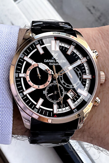 Daniel Klein Full Function Men's Wristwatch 3 Atm Water Resistant Black Steel Band Bracelet Dker2032C2