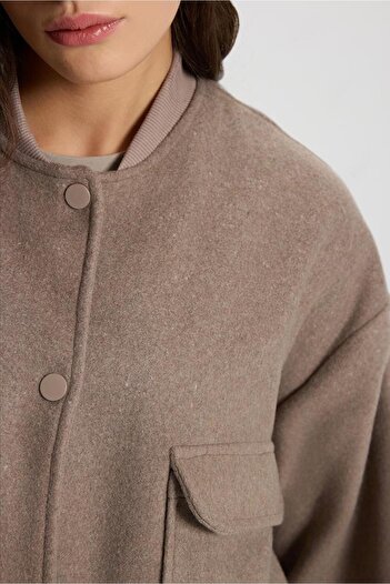 VENA Women's Cashmere Bomber Jacket-Mink